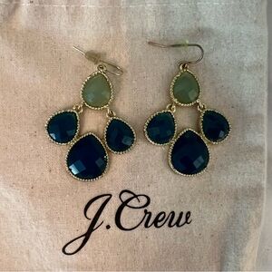 J. Crew Gold and Blue Cluster Earrings